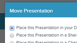 Move or reorganize a presentation